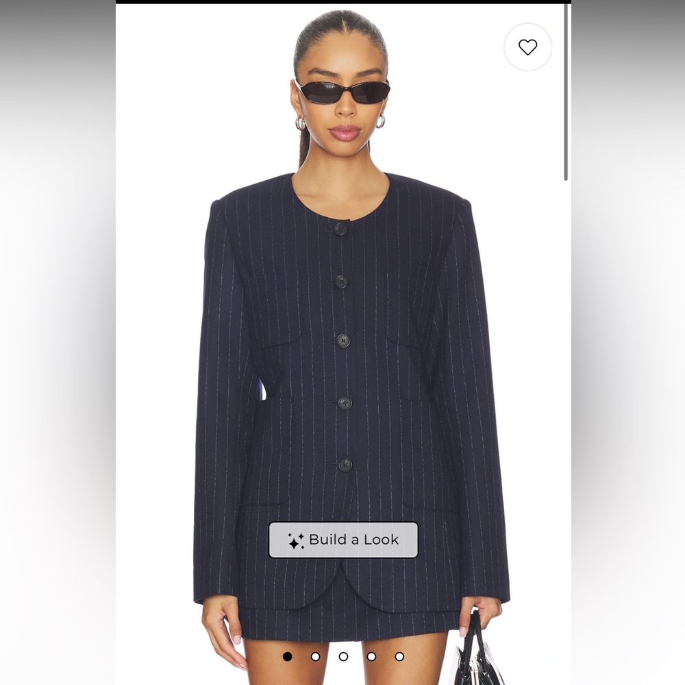 Favorite daughter The Busy Woman Jacket in Navy Pinstripe